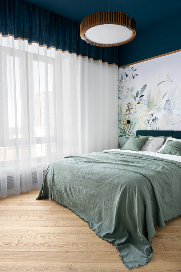 Фотография: Спальня в стиле Современный, Эклектика, Квартира, Проект дня, Москва, 3 комнаты, Более 90 метров, Анна Малютина, ЖК «Одинград» – фото на INMYROOM