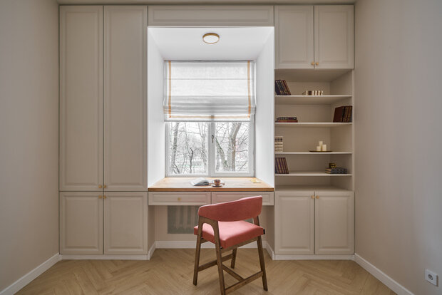 Фотография: Кабинет в стиле Современный, Квартира, Проект дня, Москва, Сталинка, 3 комнаты, 40-60 метров, Олеся Цапкина, Мария Науменко – фото на INMYROOM