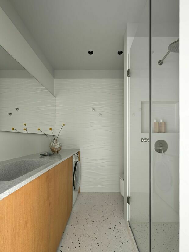 Фотография: Ванная в стиле Современный, Минимализм, Квартира, Проект дня, Калининград, Монолитный дом, 2 комнаты, 40-60 метров, Юлия Смышляева – фото на INMYROOM