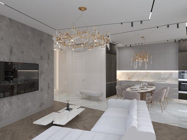 Фото из портфолио Дизайн квартиры в стиле неоклассика – фотографии дизайна интерьеров на INMYROOM