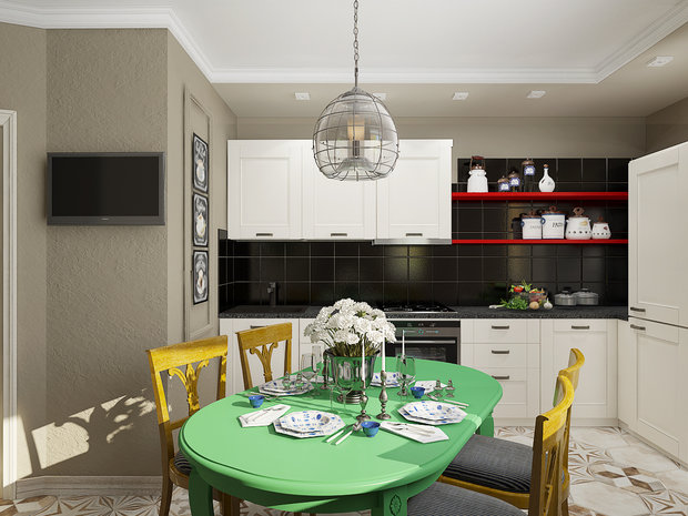 Фото из портфолио Двухкомнатная квартира в Москве в стиле фьюжн – фотографии дизайна интерьеров на INMYROOM