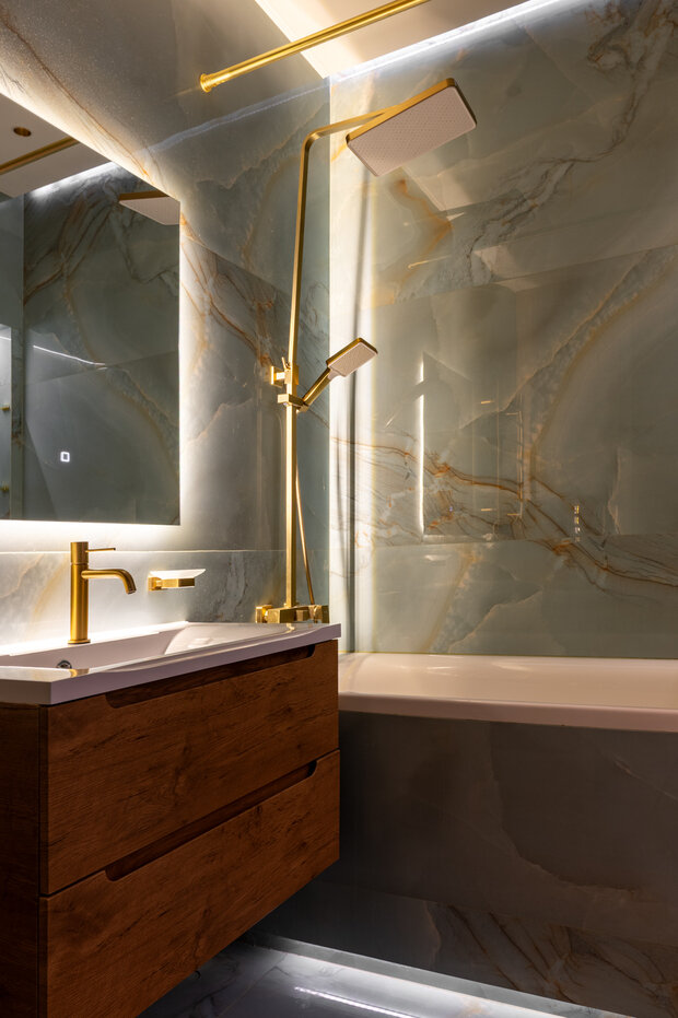 Фотография: Ванная в стиле Современный, Малогабаритная квартира, Квартира, Проект дня, Москва, 2 комнаты, 40-60 метров – фото на INMYROOM