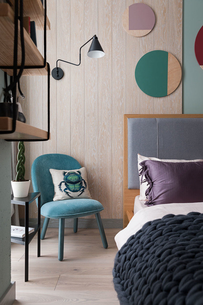 Фотография: Спальня в стиле Современный, Скандинавский, Квартира, Проект недели, Киев, Монолитный дом, 2 комнаты, 40-60 метров, Виктория Витковская, Виктория Ступак – фото на INMYROOM Фотография: Спальня в стиле Современный, Скандинавский, Квартира, Проект недели, Киев, Монолитный дом, 2 комнаты, 40-60 метров, Виктория Витковская, Виктория Ступак – фото на INMYROOM