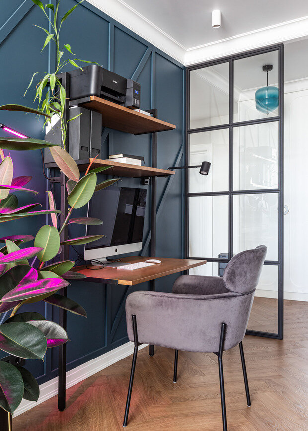 Фотография: Кабинет в стиле Современный, Квартира, Проект недели, Санкт-Петербург, Монолитный дом, 3 комнаты, Более 90 метров, Designer Zdes – фото на INMYROOM