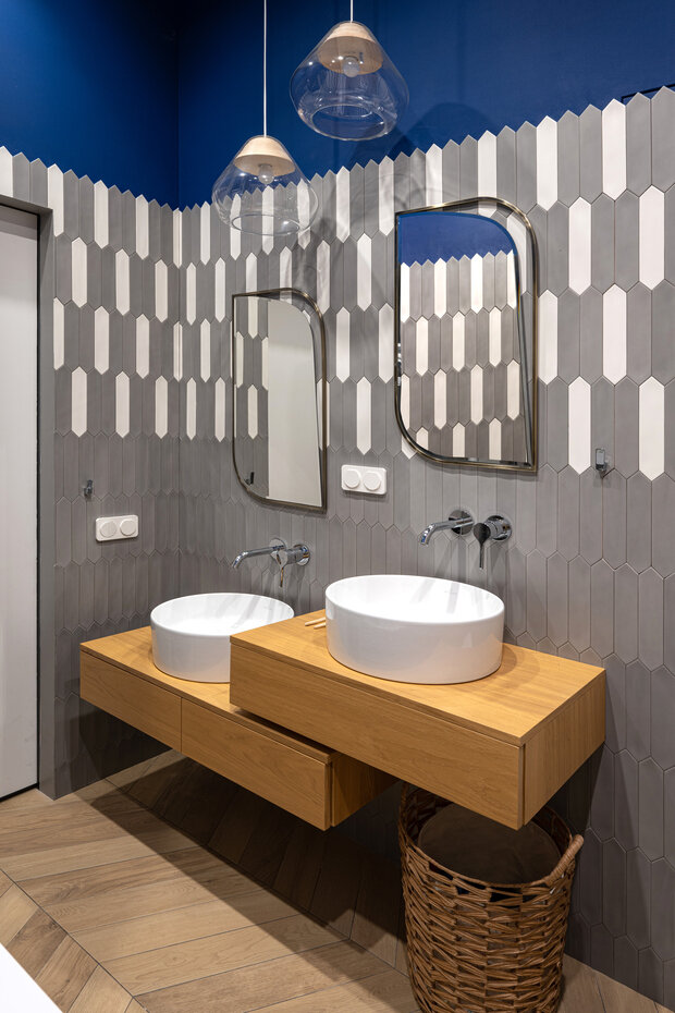 Фотография: Ванная в стиле Современный, Эклектика, Квартира, Проект дня, Москва, 3 комнаты, Более 90 метров, Анна Малютина, ЖК «Одинград» – фото на INMYROOM