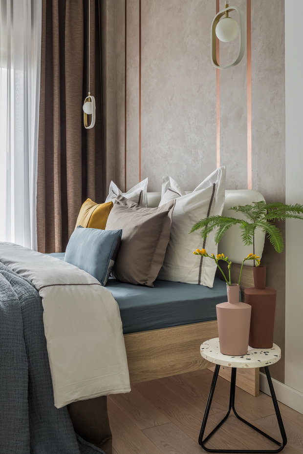 Фотография: Спальня в стиле Современный, Малогабаритная квартира, Квартира, Проект недели, Москва, 2 комнаты, до 40 метров, Яна Рябченко, Yosign – фото на INMYROOM