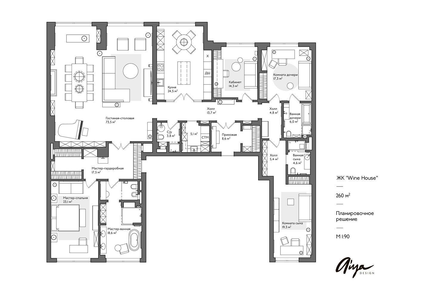 План с расстановкой мебели