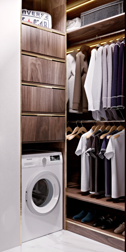 Фотография: Гардеробная в стиле Современный, Классический, Квартира, Проект недели, Москва, 3 комнаты, 60-90 метров, Александра Гартке – фото на INMYROOM Фотография: Гардеробная в стиле Современный, Классический, Квартира, Проект недели, Москва, 3 комнаты, 60-90 метров, Александра Гартке – фото на INMYROOM