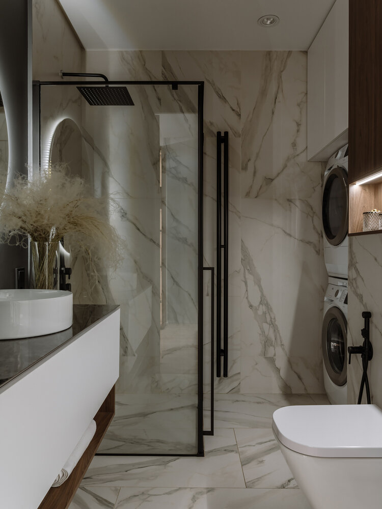 Фотография: Ванная в стиле Современный, Малогабаритная квартира, Квартира, Проект недели, Санкт-Петербург, Монолитный дом, 2 комнаты, до 40 метров, Ольга Копосова – фото на INMYROOM Фотография: Ванная в стиле Современный, Малогабаритная квартира, Квартира, Проект недели, Санкт-Петербург, Монолитный дом, 2 комнаты, до 40 метров, Ольга Копосова – фото на INMYROOM