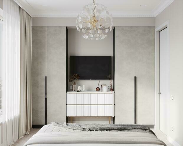 Фотография: Спальня в стиле Современный, Квартира, Проект недели, 3 комнаты, 60-90 метров, Монолитно-кирпичный, Уфа, Алина Гамм – фото на INMYROOM