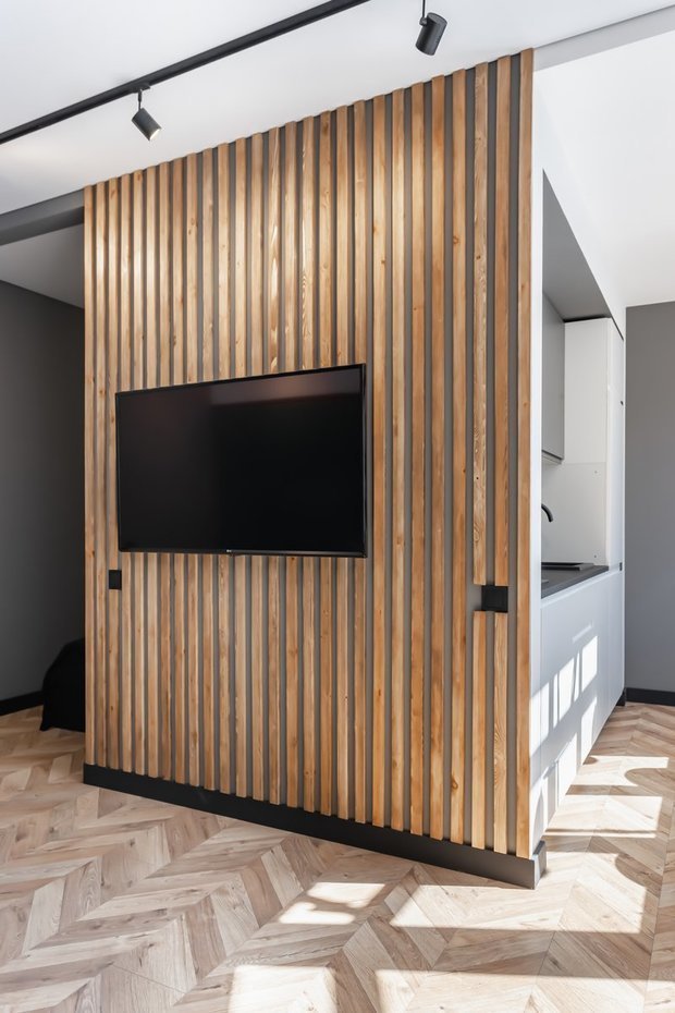 Фотография: Гостиная в стиле Современный, Минимализм, Малогабаритная квартира, Квартира, Студия, Проект дня, Ростов-на-Дону, до 40 метров, Lanors, Юрий Луценко – фото на INMYROOM