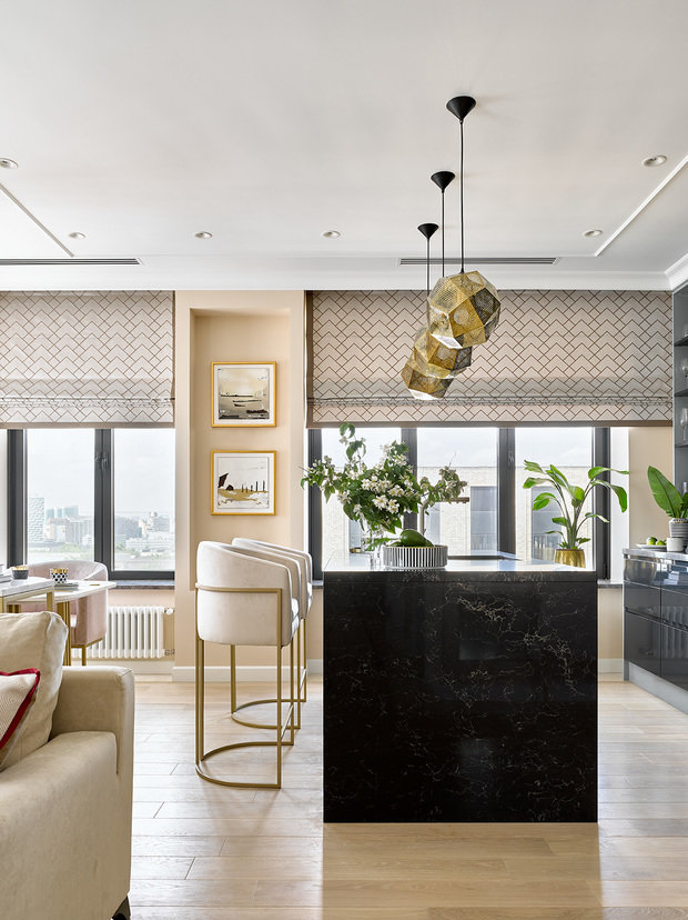 Фотография: Кухня и столовая в стиле Классический, Современный, Квартира, Проект недели, Москва, «Уютная квартира», Наталья Преображенская, 3 комнаты, Более 90 метров – фото на INMYROOM