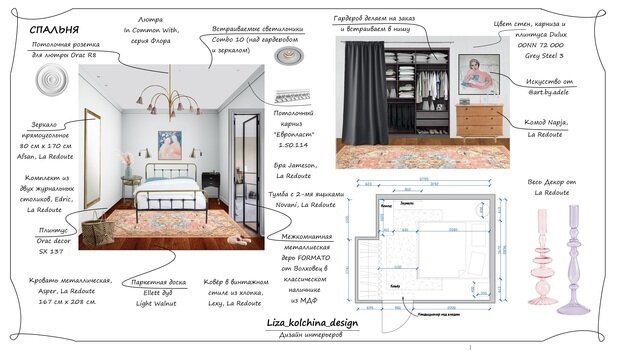 План-схема интерьера спальни
