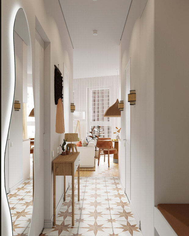 Фотография: Прихожая в стиле Современный, Эко, Бохо, Квартира, Проект дня, Москва, 3 комнаты, 60-90 метров, terracotta.buro, Илона Рафикова – фото на INMYROOM