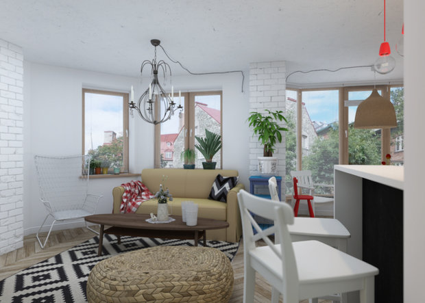 Фото из портфолио Малогабаритная квартира в стиле IKEA – фотографии дизайна интерьеров на INMYROOM