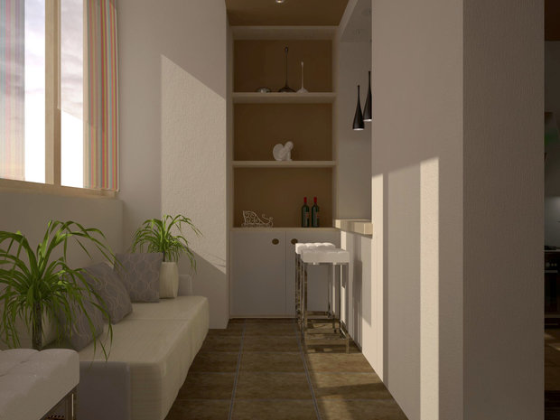 Фотография: Балкон, Терраса в стиле Современный, Квартира, Дома и квартиры, Перепланировка, Москва, Стена, Перегородки – фото на INMYROOM