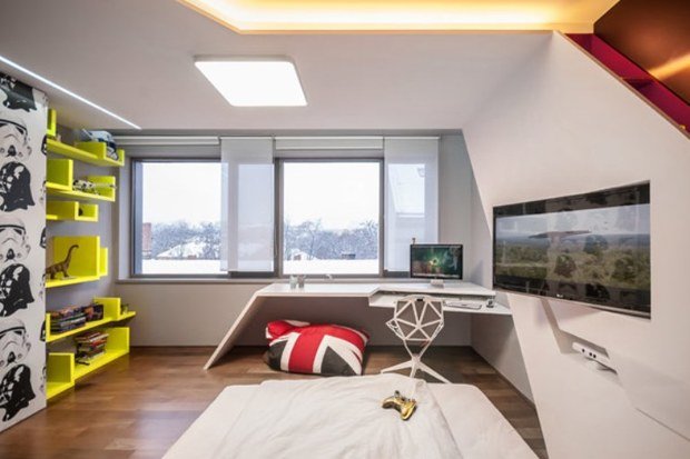 Фотография: Детская в стиле Скандинавский, Современный, Эклектика, Квартира, Дома и квартиры, Стеллаж, Геометрия в интерьере – фото на INMYROOM