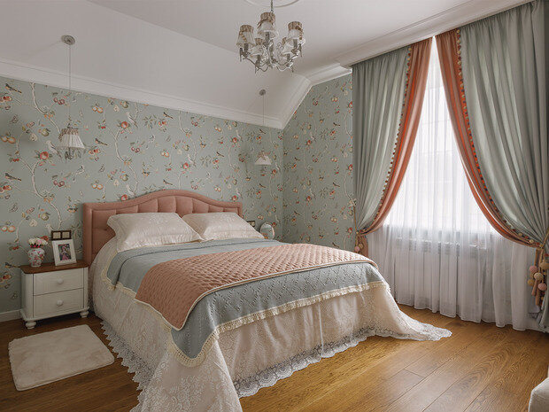 Фотография: Спальня в стиле Прованс и Кантри, Эклектика, Дом, Проект дня, Дом и дача, Татарстан, Кирпичный дом, 4 и больше, Более 90 метров, современный с элементами классики и роскоши, Зарина Гайворонская – фото на INMYROOM