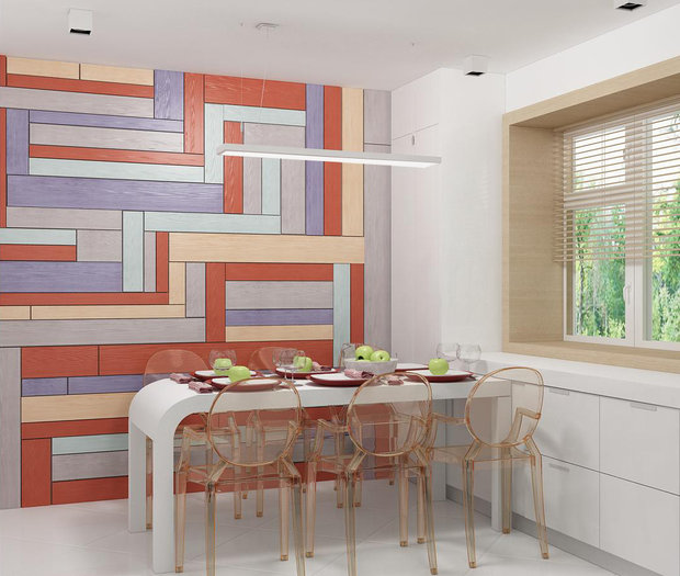 Фото из портфолио Кухня белая с ярким акцентом – фотографии дизайна интерьеров на INMYROOM