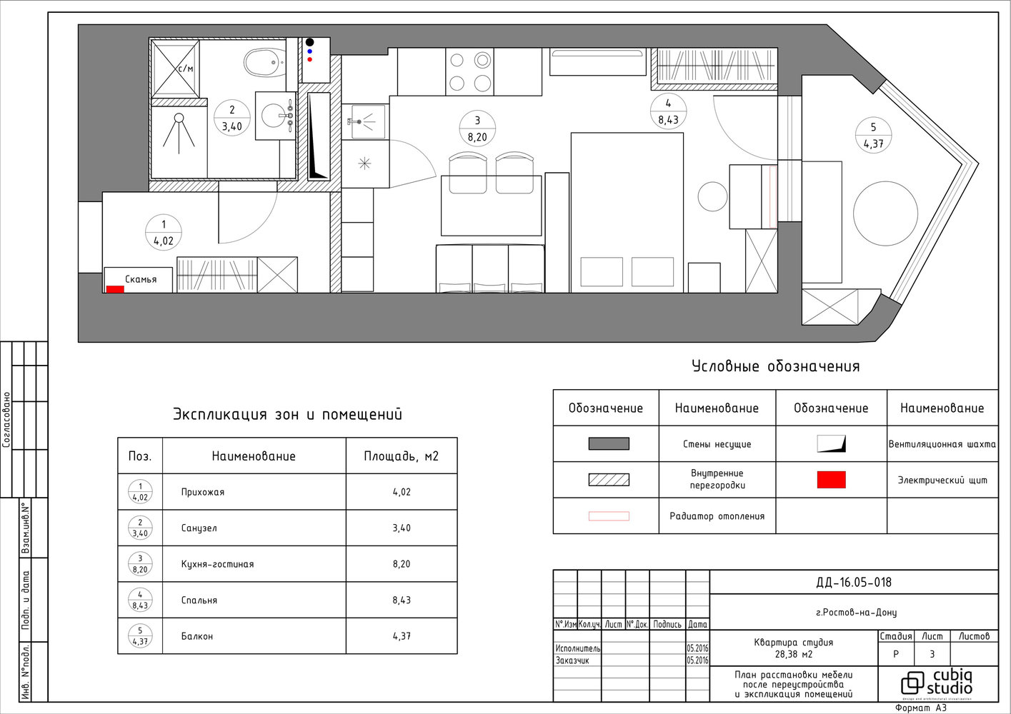 Фотография: Прихожая в стиле Классический, Скандинавский, Малогабаритная квартира, Квартира, Студия, Проект недели, новостройка, Ростов-на-Дону, Даниил Щепанович, Анна Щепанович, Cubiq Studio, Монолитный дом, до 40 метров – фото на INMYROOM
