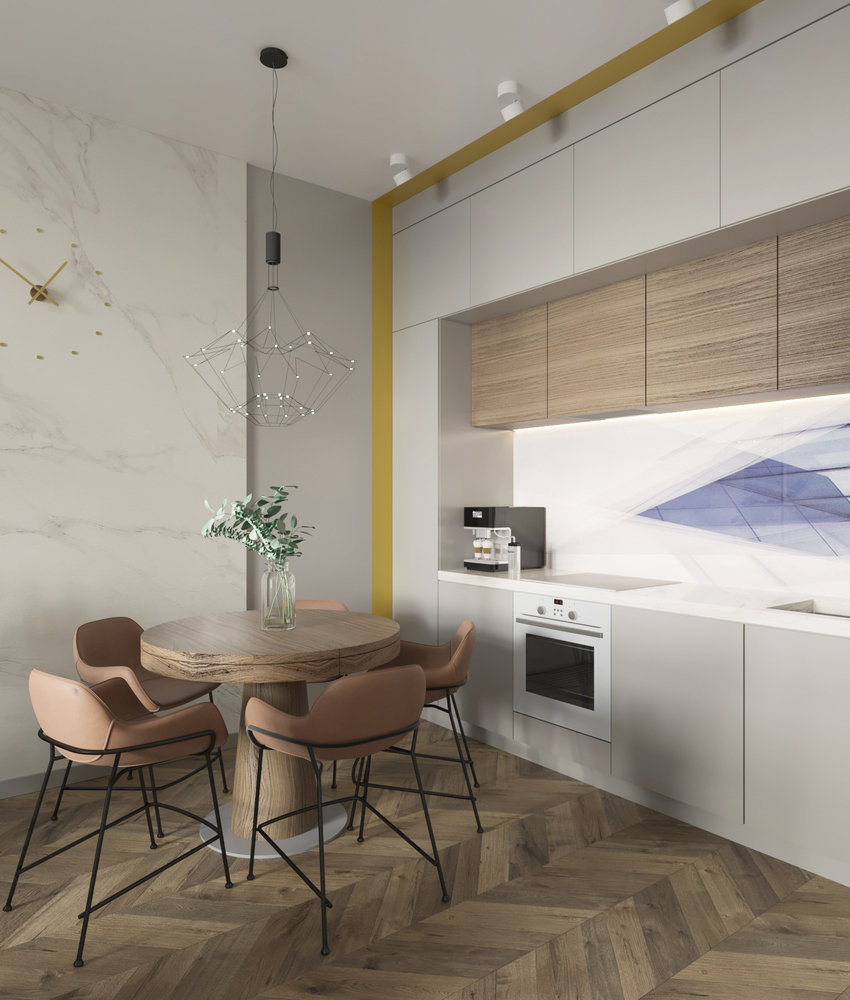 Фотография: Кухня и столовая в стиле Современный, Квартира, Проект недели, Москва, 2 комнаты, 3 комнаты, 60-90 метров, Татьяна Крыгина, Dessein – фото на INMYROOM Фотография: Кухня и столовая в стиле Современный, Квартира, Проект недели, Москва, 2 комнаты, 3 комнаты, 60-90 метров, Татьяна Крыгина, Dessein – фото на INMYROOM