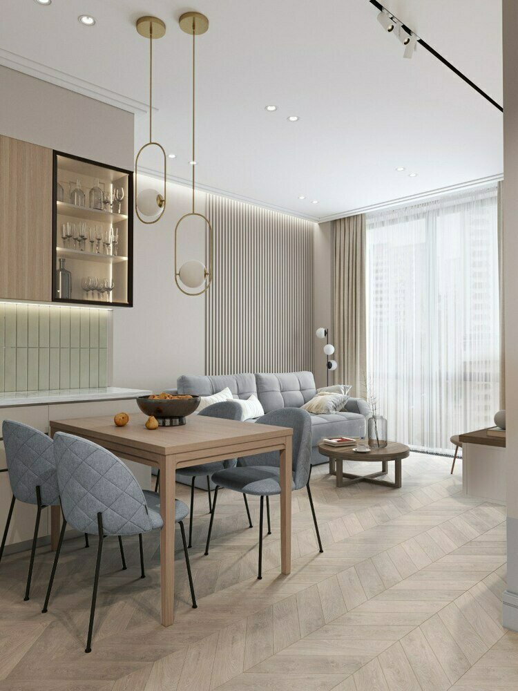 Фотография: Кухня и столовая в стиле Современный, Проект недели, Москва, 3 комнаты, 60-90 метров, Анна Коробко, D.A.interior design, Дмитрий Коробко – фото на INMYROOM Фотография: Кухня и столовая в стиле Современный, Проект недели, Москва, 3 комнаты, 60-90 метров, Анна Коробко, D.A.interior design, Дмитрий Коробко – фото на INMYROOM