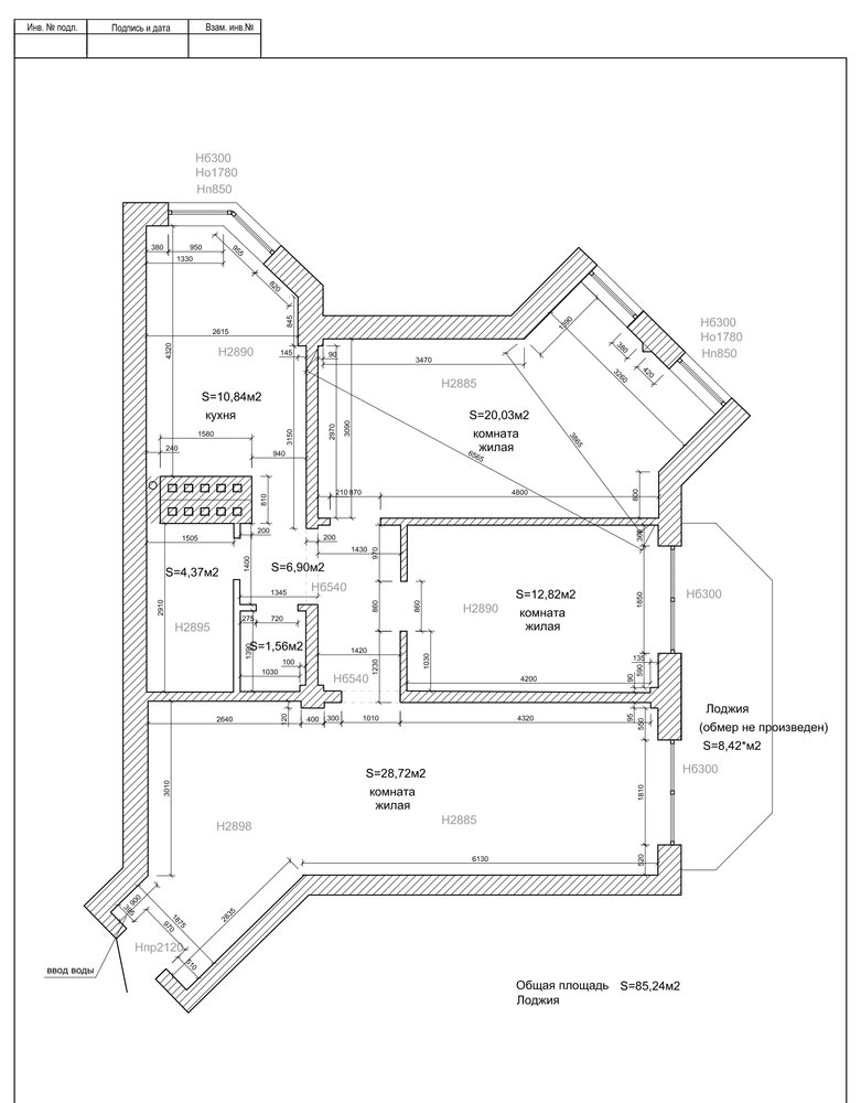 Обмерный план Обмерный план