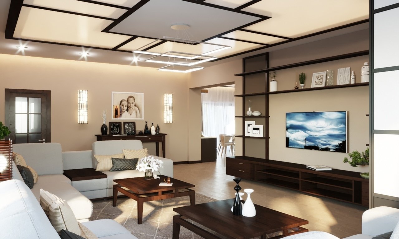 Фото из портфолио Гостиная и столовая в японском стиле – фотографии дизайна интерьеров на INMYROOM Фото из портфолио Гостиная и столовая в японском стиле – фотографии дизайна интерьеров на INMYROOM