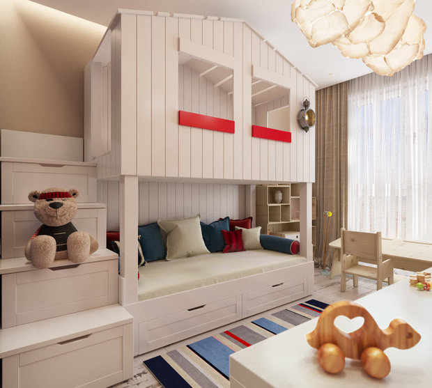 Фотография: Детская в стиле Эко, Современный, Эклектика, Квартира, Проект недели, Монолитный дом, 3 комнаты, 60-90 метров, Москав, Liberta Interior, Инна Кликина – фото на INMYROOM