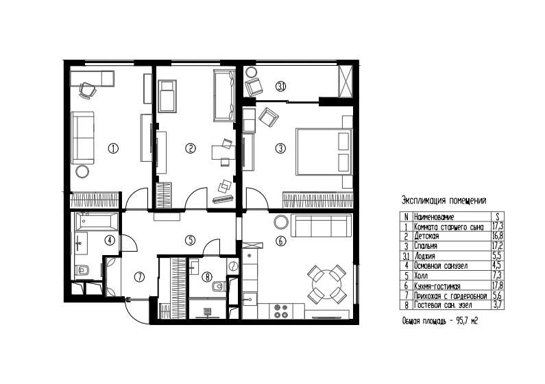 Фотография: в стиле , Современный, Квартира, Проект недели, Московская область, Балашиха, Монолитный дом, 3 комнаты, Более 90 метров, Наталья Коренева – фото на INMYROOM