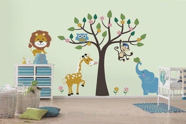 Фотография: Детская в стиле Современный, Обои, Переделка, Плитка, Краска, Стеновые панели – фото на INMYROOM