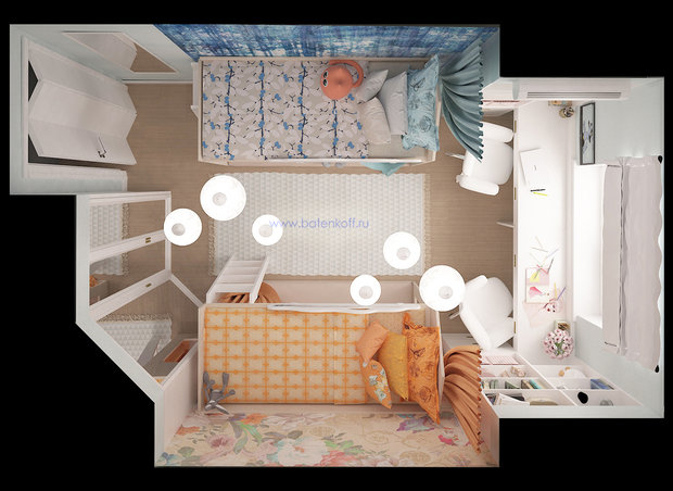 Фото из портфолио Дизайн интерьера детской комнаты на ул.Родонитовой, г.Екатеринбург – фотографии дизайна интерьеров на INMYROOM