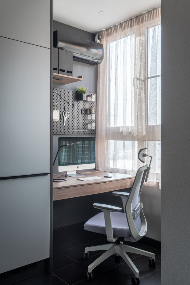 Фотография: Кабинет в стиле Современный, Квартира, Студия, Минимализм, Проект недели, Москва, Дарья Дубкова, до 40 метров – фото на INMYROOM