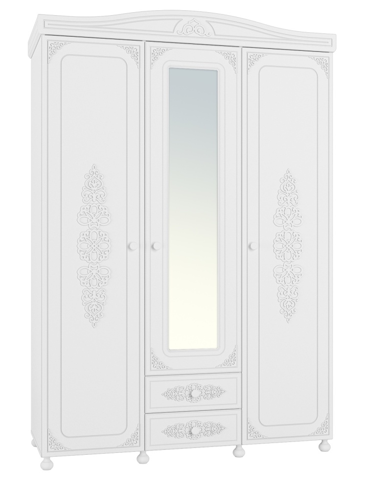Шкаф трёхстворчатый Ассоль белого цвета