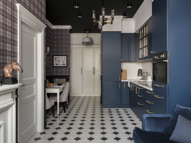 Фотография: Кухня и столовая в стиле Классический, Современный, Эклектика, Квартира, Проект недели, Москва, 2 комнаты, 40-60 метров – фото на INMYROOM