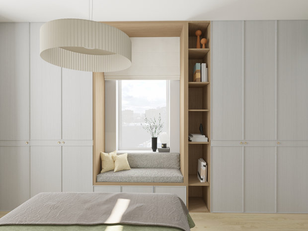 Фотография: Спальня в стиле Скандинавский, Современный, Квартира, Проект недели, Москва, 3 комнаты, 60-90 метров, DSGN HUB – фото на INMYROOM