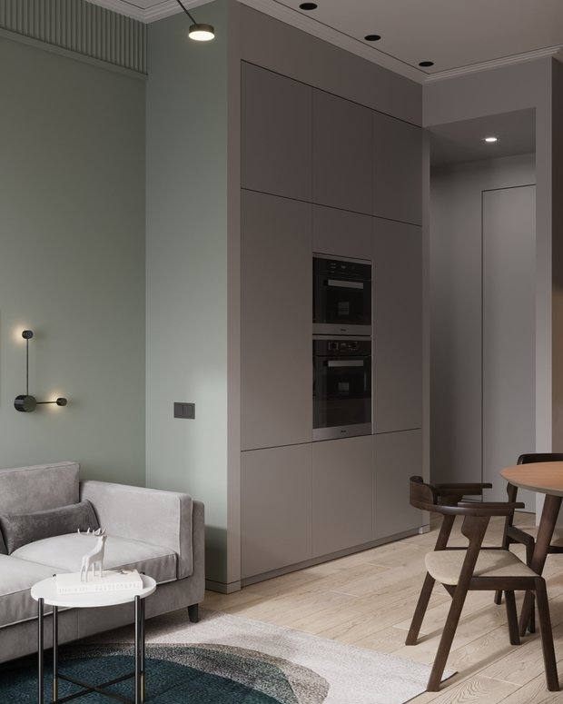 Фотография: Кухня и столовая в стиле Минимализм, Современный, Квартира, Проект недели, Москва, 3 комнаты, 60-90 метров, Светлана Стулова – фото на INMYROOM