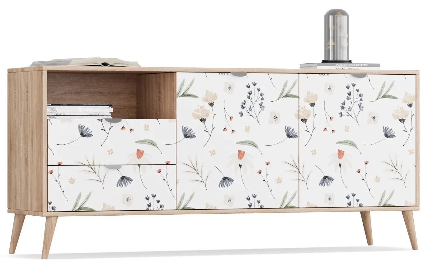 Комод Бержер Flower белого цвета