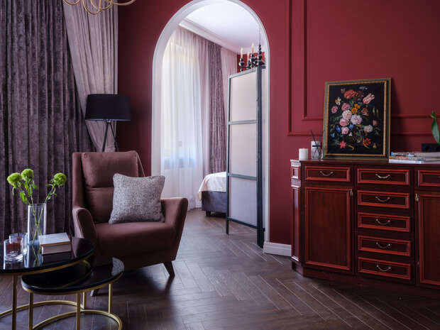 Фотография: Гостиная в стиле Классический, Современный, Квартира, Проект дня, Сталинка, Кирпичный дом, 4 и больше, 60-90 метров, Санкт-Петербруг – фото на INMYROOM