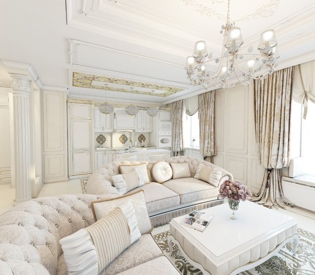 Фото из портфолио Квартира в классическом стиле в светлых тонах – фотографии дизайна интерьеров на INMYROOM