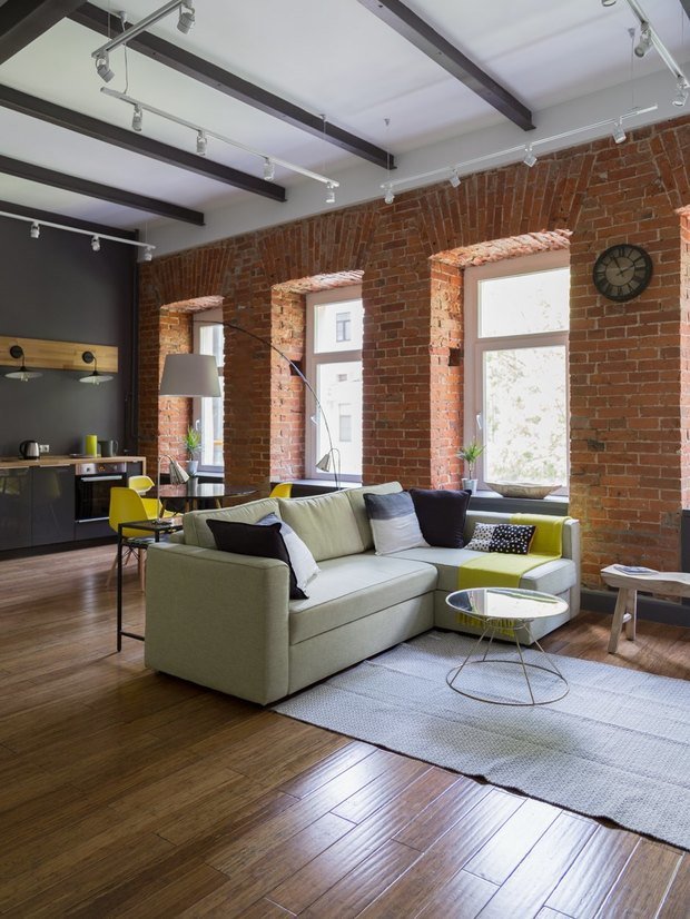 Фотография: Гостиная в стиле Лофт, Квартира, Проект недели, Москва, SPACE4LIFE – фото на INMYROOM