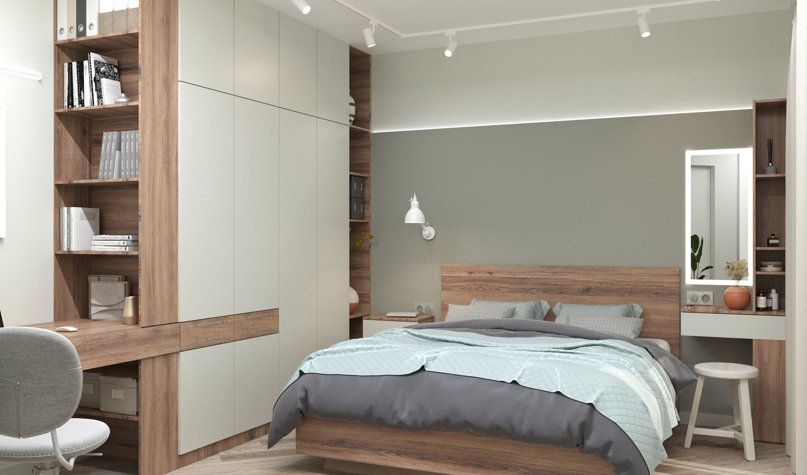 Фотография: Спальня в стиле Современный, Квартира, Проект недели, Москва, 4 и больше, Более 90 метров, MR.BURO – фото на INMYROOM