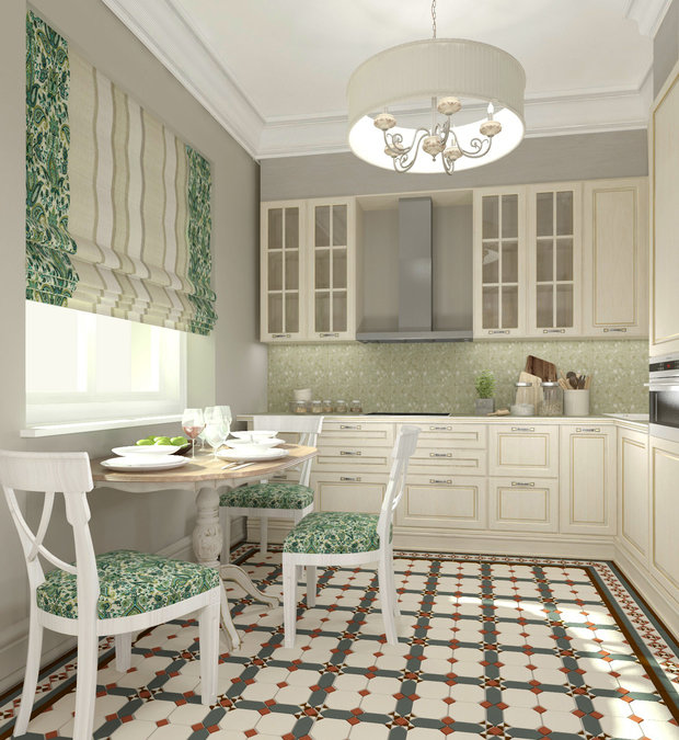 Фотография: Кухня и столовая в стиле Прованс и Кантри, Классический, Квартира, Проект недели, Москва, Мария Наседкина, Илья Насонов, Nasonov DesignWerke, Сталинка – фото на INMYROOM
