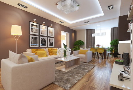 Трехкомнатная квартира 90 кв. м в современном стиле, в г. Москва