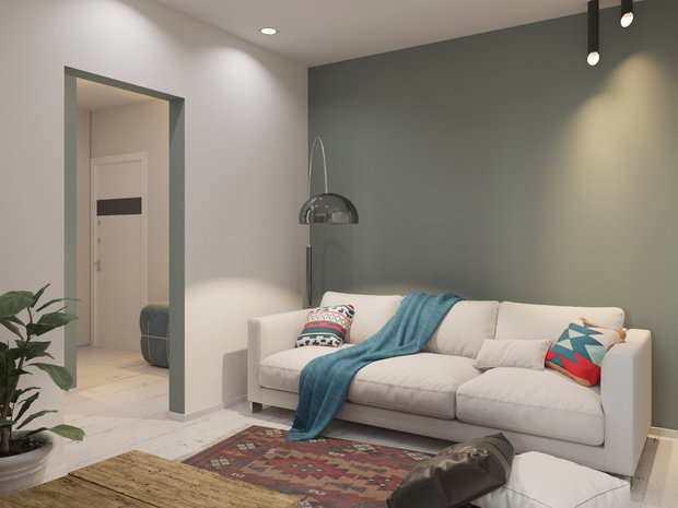 Фотография: Гостиная в стиле Скандинавский, Квартира, Проект недели, Москва, Оксана Цымбалова, П-44, 1 комната, 40-60 метров – фото на INMYROOM