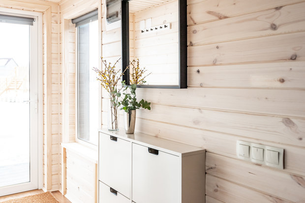 Фотография: Прихожая в стиле Эко, Скандинавский, Дом, Проект недели, Дача, Дом и дача, 3 комнаты, 40-60 метров, Дарья Сергиенко, Челябинская область – фото на INMYROOM