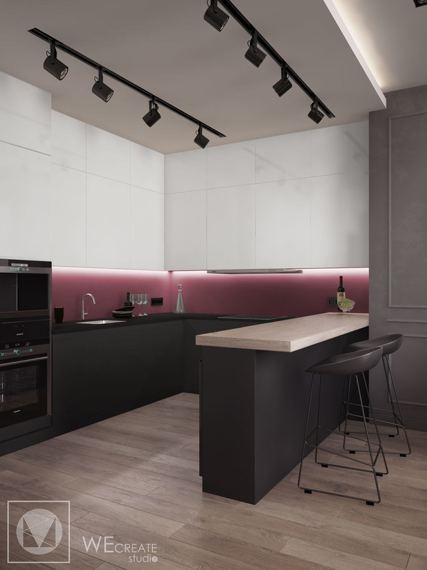 Фото из портфолио Квартира в тёмных тонах – фотографии дизайна интерьеров на INMYROOM