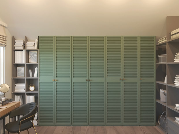 Фото из портфолио Спальня с выделенной гардеробной в частном доме – фотографии дизайна интерьеров на INMYROOM