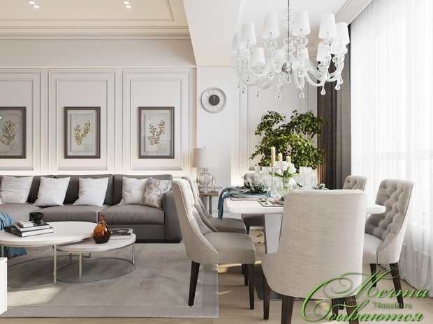 Фото из портфолио Гостиная в стиле лёгкой классики – фотографии дизайна интерьеров на INMYROOM