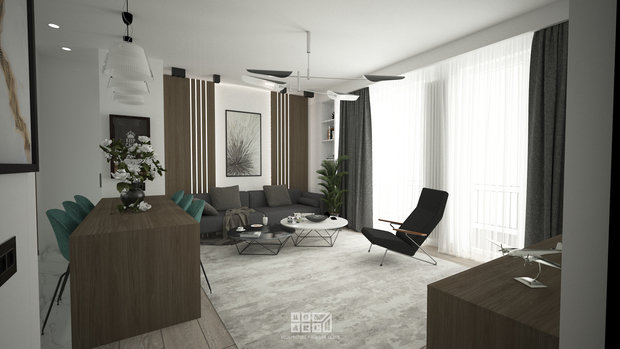 Фото из портфолио Интерьер Гостиной и Коридора на 32 кв.м. для Молодой Семьи в Тбилиси (Дизайнер- Ника Банетишвили) – фотографии дизайна интерьеров на INMYROOM